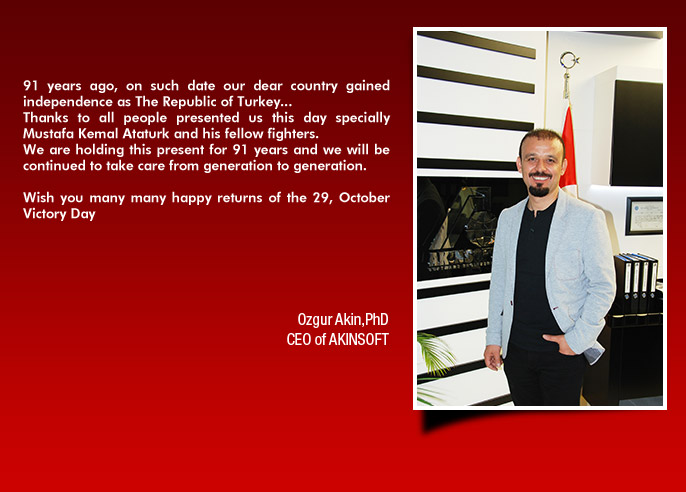 Board Chairman of AKINSOFT Ozgur Akins Message for Victory Day