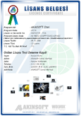 Akınsoft Geçerli Lisans Belgesi